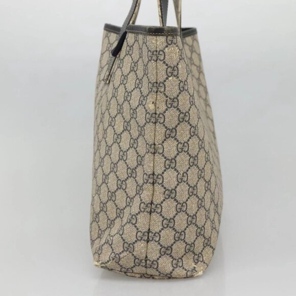GUCCI GG Supreme Sherry Line Tote Bag PVC Navy Silver 211134 Auth bs27569 - Picture 6 of 16